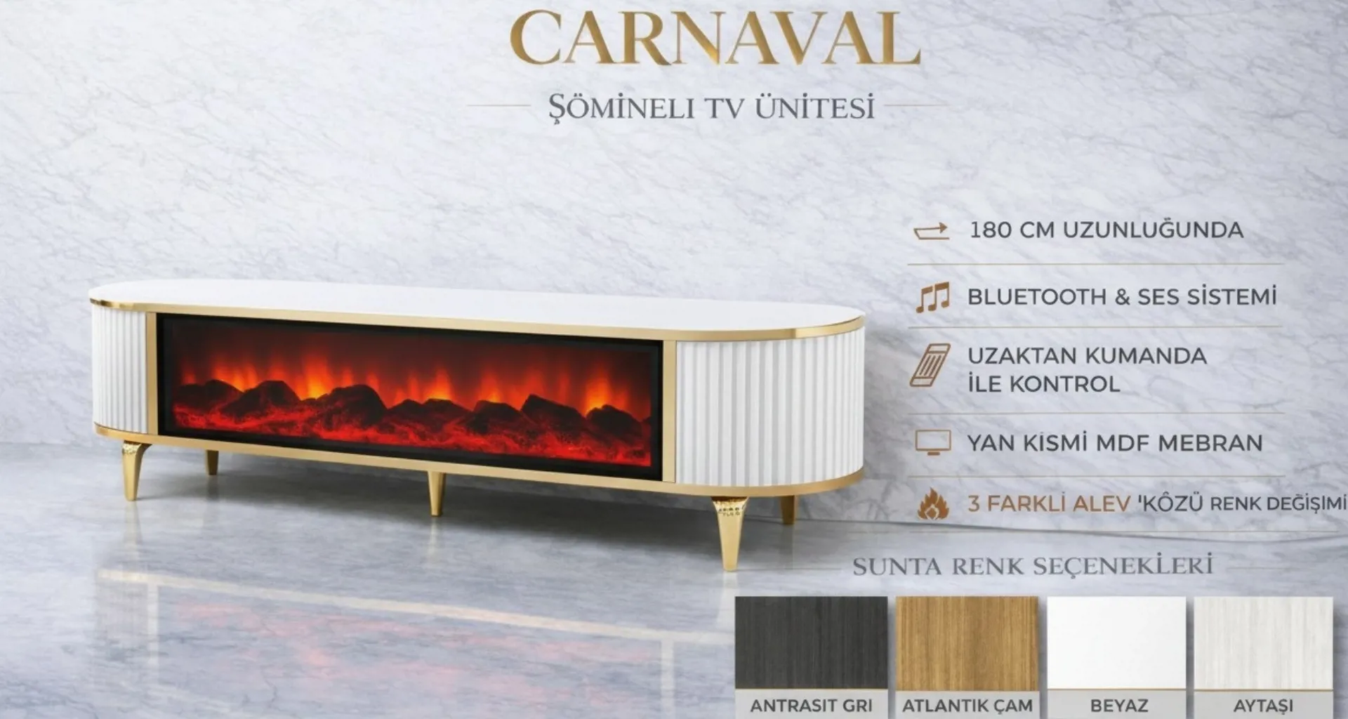 Carnaval Şömineli Tv Ünitesi