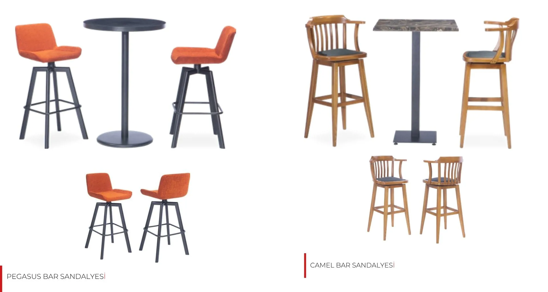 Pegasus ve Camel Bar Sandalyesi