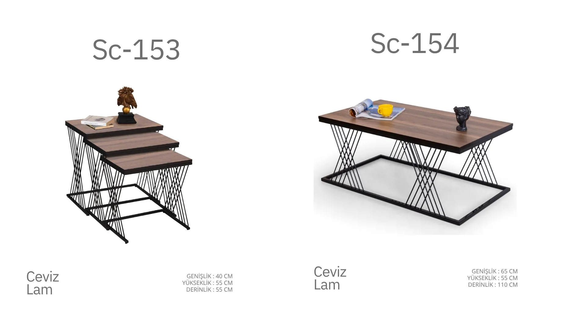 Sc-153 ve Sc-154 Ceviz Lam Sehpa