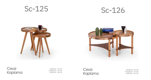 Sc-125 ve Sc-126 Ceviz Kaplama Sehpa