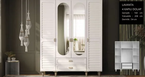 Lavanta 4 Kapaklı Gardrop