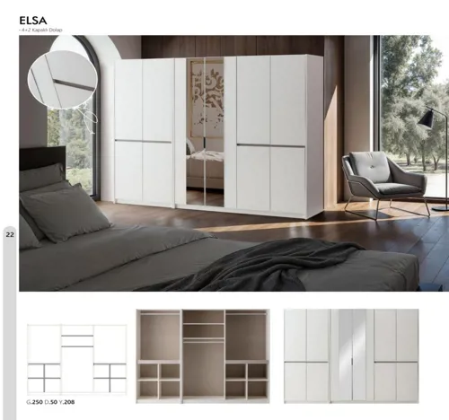 Elsa 4+2 Kapaklı Gardrop