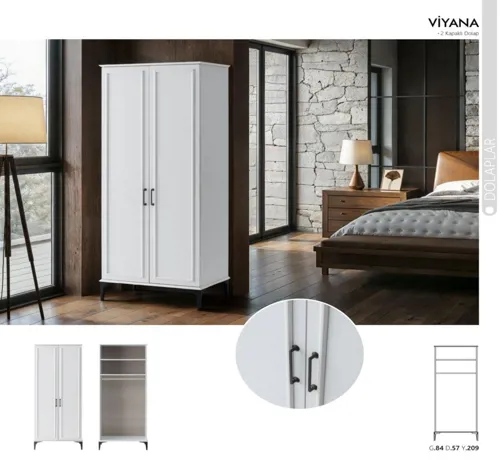 Viyana 2 Kapaklı Gardrop