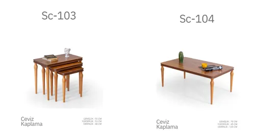 Sc-103 ve Sc-104 Ceviz Kaplama Sehpa