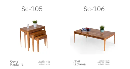 Sc-105 ve Sc-106 Ceviz Kaplama Sehpa