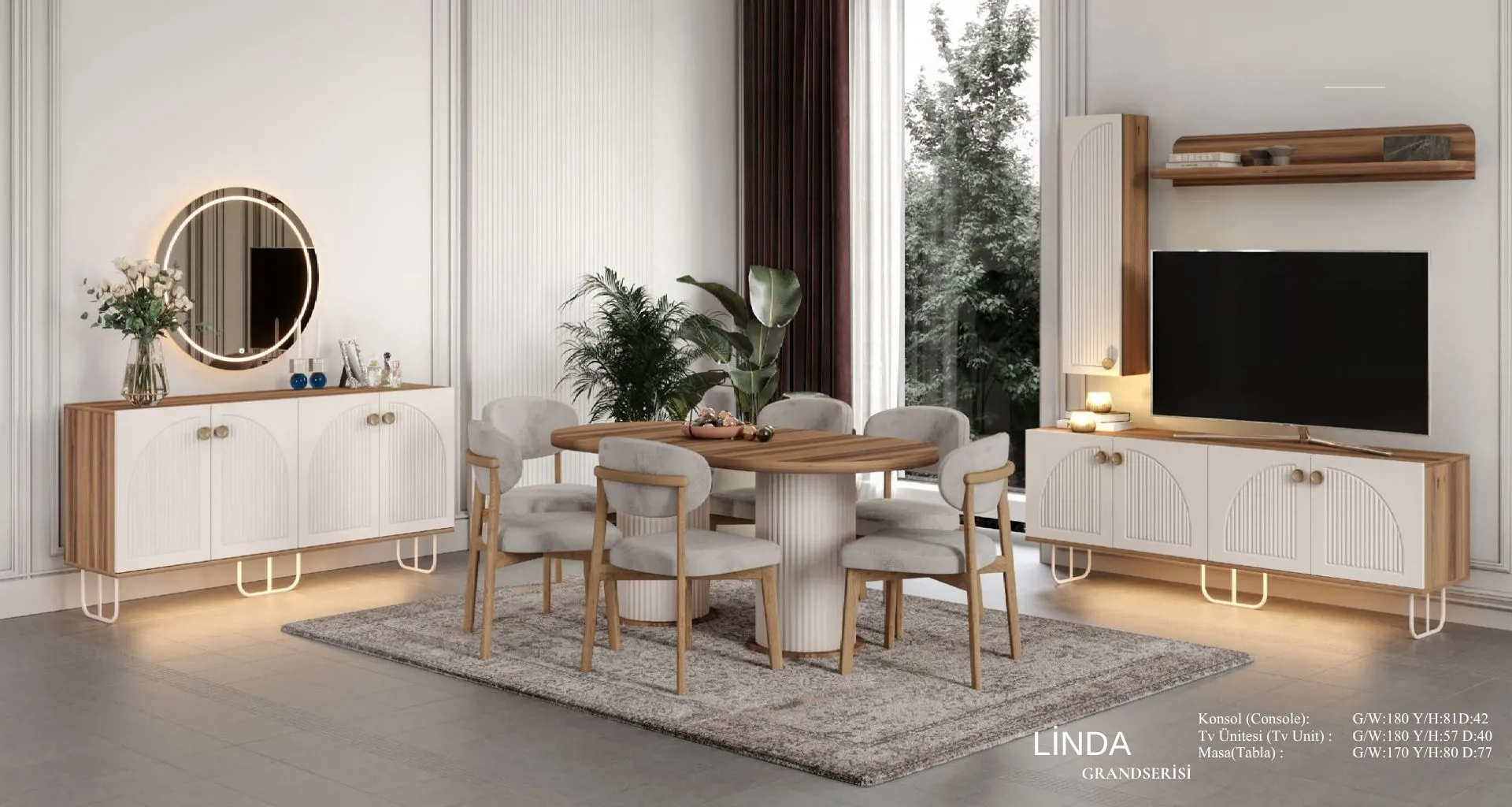 Linda Yemek Odası Takımı