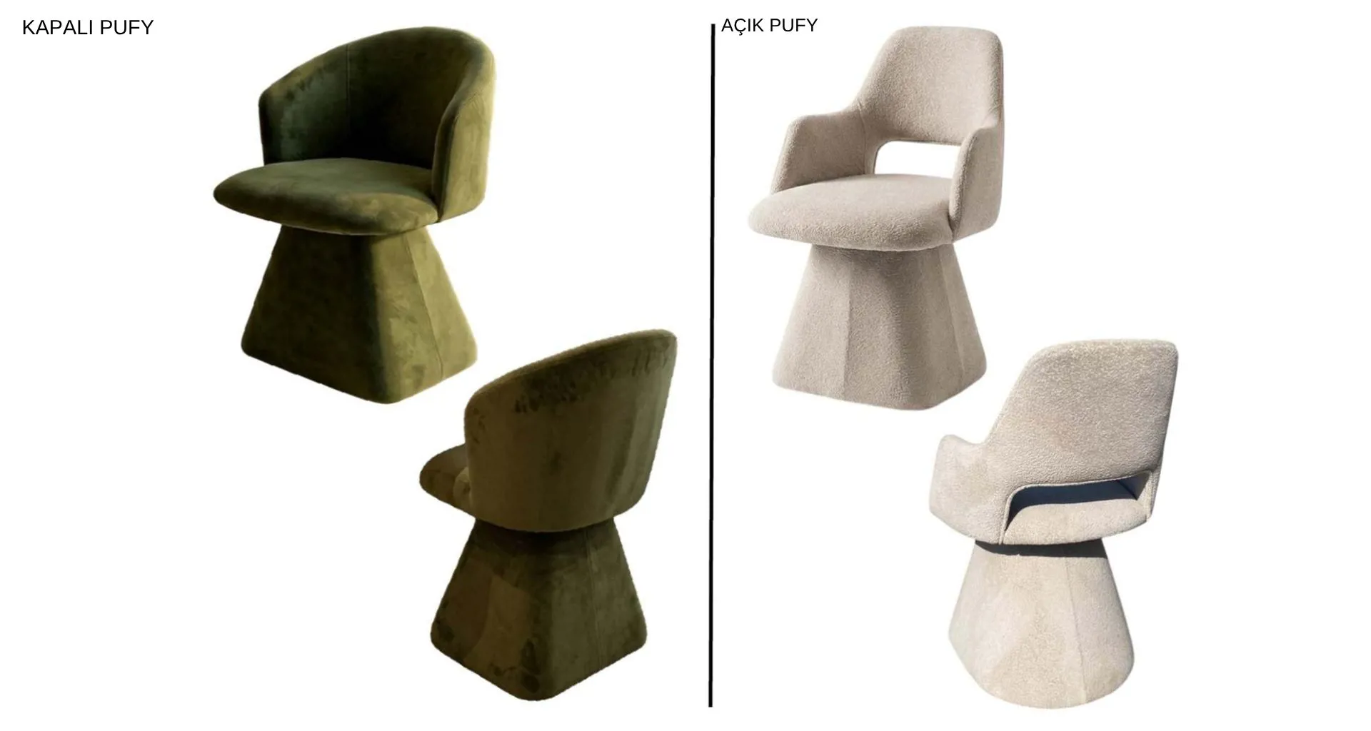 Kapalı ve Açık Puffy Sandalye 