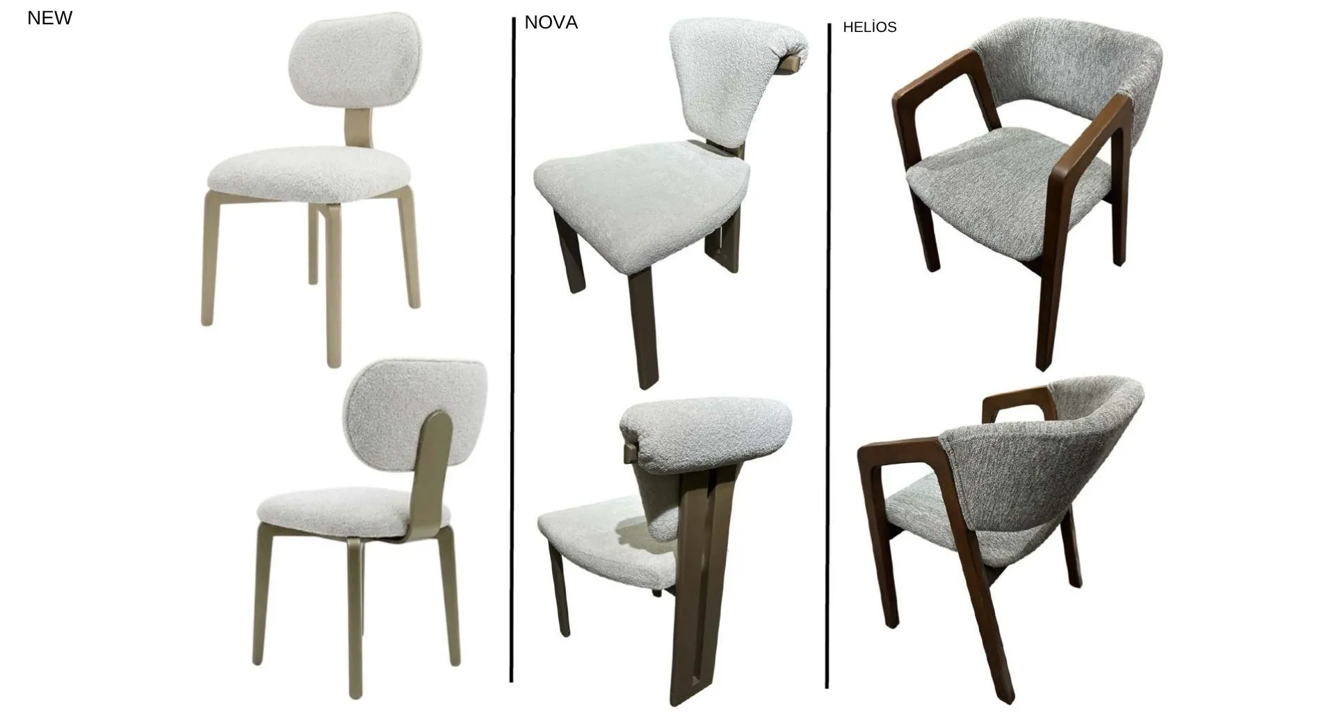 New , Nova ve Helios Sandalye
